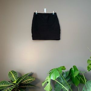 Black Pencil Skirt with Bandage Detail